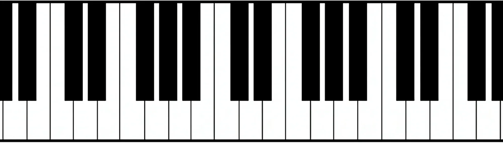 Two-octave piano keyboard used as a reference for counting semitones