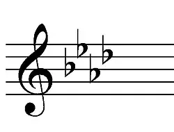 Treble-clef staff with four flats, the key signature of A-flat major